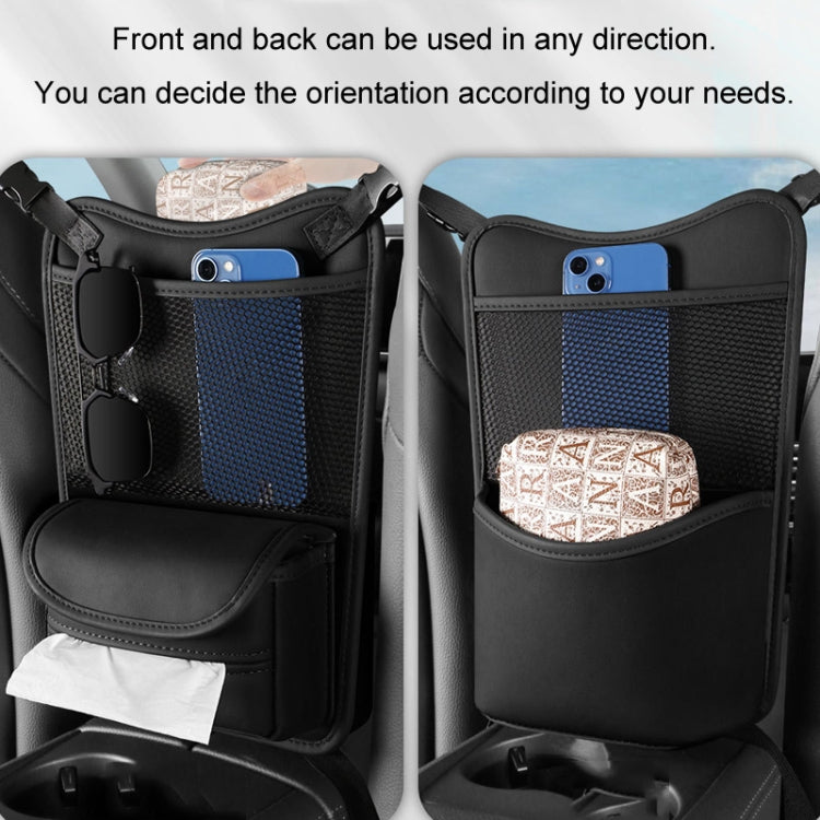 Car Between Seats Organizer Multifunctional Storage Bag Front And Back Dual Usage Tissue Box(Black) - Stowing Tidying by PMC Jewellery | Online Shopping South Africa | PMC Jewellery | Buy Now Pay Later Mobicred