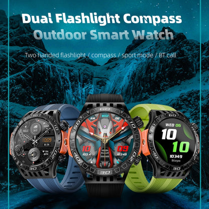 LOKMAT ZEUS6 PRO 1.46-Inch IP68 Waterproof SOS Flashlight Bluetooth Smart Watch(Blue) - Smart Watches by LOKMAT | Online Shopping South Africa | PMC Jewellery | Buy Now Pay Later Mobicred