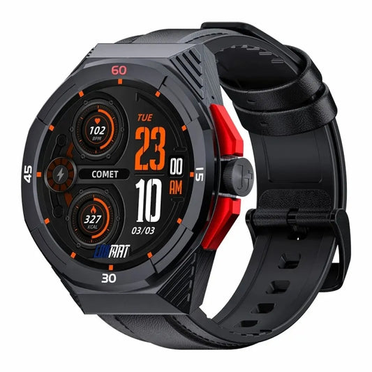 LOKMAT COMET2 PRO 1.46-Inch 5ATM Waterproof Bluetooth Call Smart Watch, Color: Black Leather - Smart Watches by LOKMAT | Online Shopping South Africa | PMC Jewellery | Buy Now Pay Later Mobicred
