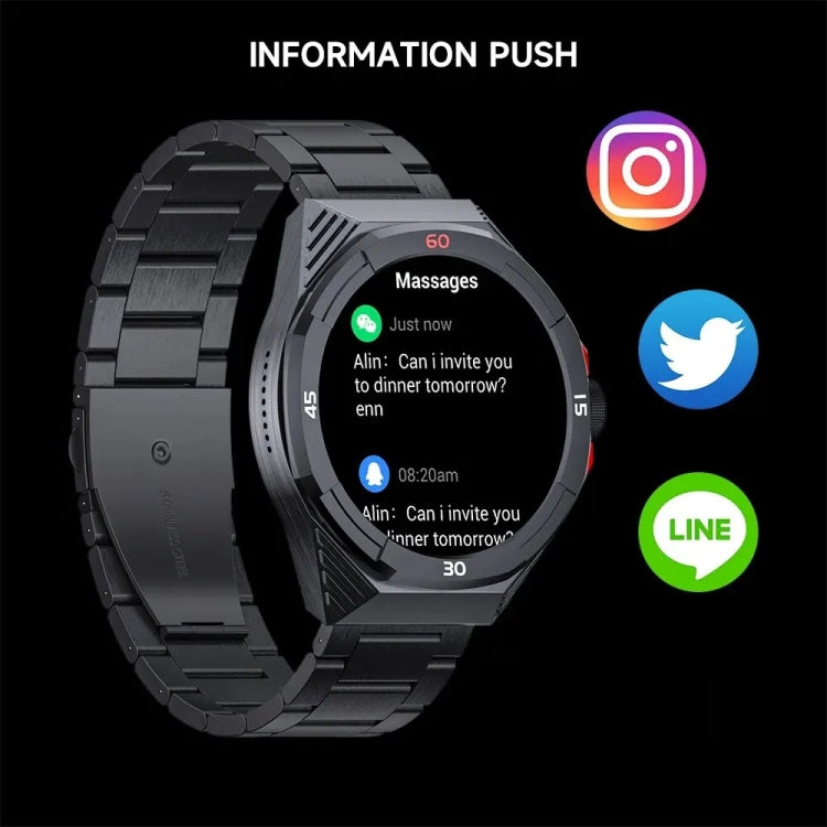 LOKMAT COMET2 PRO 1.46-Inch 5ATM Waterproof Bluetooth Call Smart Watch, Color: Black Stainless Steel - Smart Watches by LOKMAT | Online Shopping South Africa | PMC Jewellery | Buy Now Pay Later Mobicred