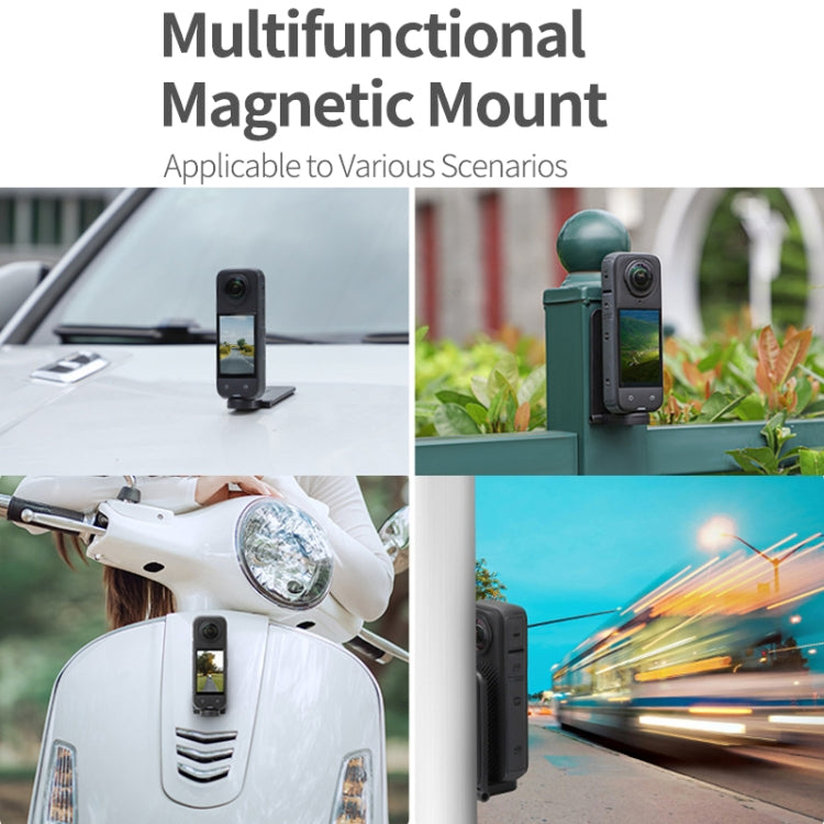 For Insta360 X4 / X3 Sunnylife X4-ZJ827 Magnetic Stand Base Handheld Handle Desktop Support Accessories(Black) - Mount & Holder by Sunnylife | Online Shopping South Africa | PMC Jewellery | Buy Now Pay Later Mobicred