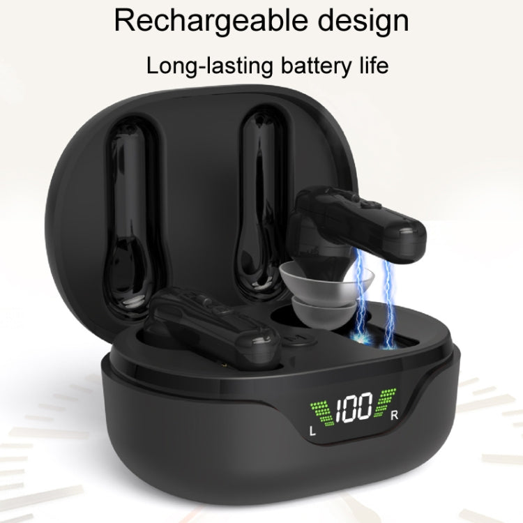 1pair Rechargeable In-Ear Hearing Aid Elderly Sound Amplifier(Black) - Hearing Aids by PMC Jewellery | Online Shopping South Africa | PMC Jewellery | Buy Now Pay Later Mobicred