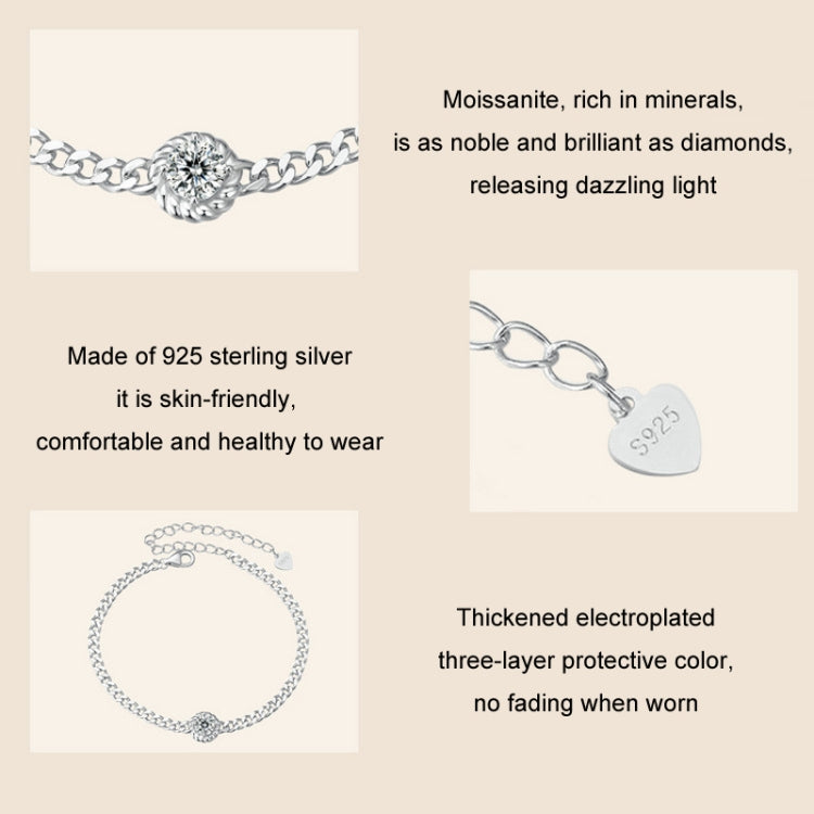 S925 Sterling Silver Electroplated Moissanite Bracelet(MSB016) - Bracelets by PMC Jewellery | Online Shopping South Africa | PMC Jewellery | Buy Now Pay Later Mobicred