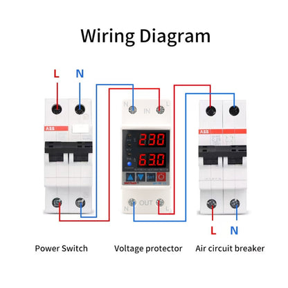 SINOTIMER SVP-718 40A Adjustable Self-resetting Intelligent Over-voltage and Under-voltage Protector 220V AC - Other Tester Tool by SINOTIMER | Online Shopping South Africa | PMC Jewellery | Buy Now Pay Later Mobicred