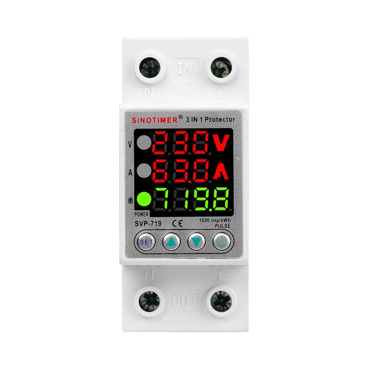 SINOTIMER SVP-719 63A_N Over Under Voltage Protector Electricity Usage Monitor Power Voltmeter - Other Tester Tool by SINOTIMER | Online Shopping South Africa | PMC Jewellery | Buy Now Pay Later Mobicred