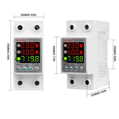 SINOTIMER SVP-719 63A_N Over Under Voltage Protector Electricity Usage Monitor Power Voltmeter - Other Tester Tool by SINOTIMER | Online Shopping South Africa | PMC Jewellery | Buy Now Pay Later Mobicred