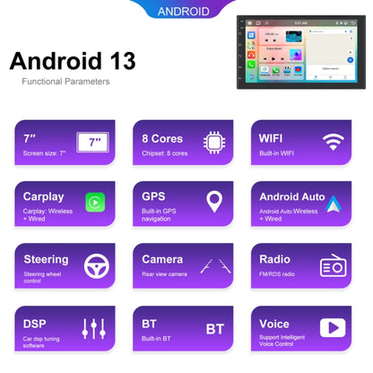 9inch Android 13.0 Dual Butt Universal Wireless Carplay Car Navigation Center Control All-In-One Monitor(Standard+AHD Camera) - Car MP3 & MP4 & MP5 by PMC Jewellery | Online Shopping South Africa | PMC Jewellery | Buy Now Pay Later Mobicred