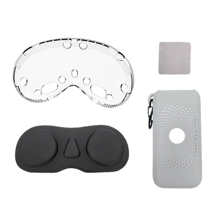 For Apple Vision Pro 4 In 1 Kit Lens Cover Battery Protection Case Accessories, Spec: B Style White Gray - VR Accessories by PMC Jewellery | Online Shopping South Africa | PMC Jewellery | Buy Now Pay Later Mobicred