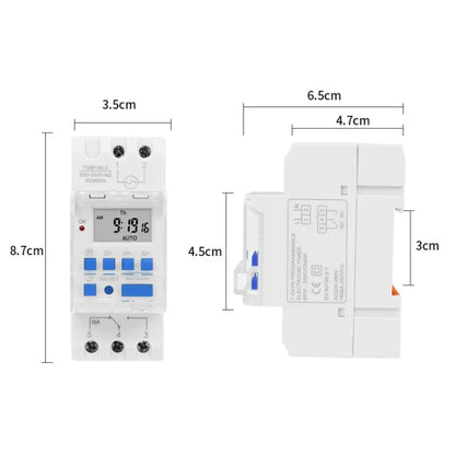 SINOTIMER TM919A-110V 16A Din Rail Mount Digital Timer Switch Microcomputer Weekly Programmable Time Relay Control - Switch by SINOTIMER | Online Shopping South Africa | PMC Jewellery | Buy Now Pay Later Mobicred