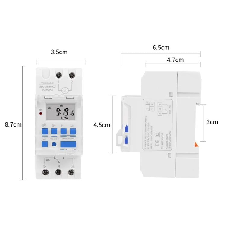 SINOTIMER TM919A-3 24V 16A Din Rail Mount Digital Timer Switch Microcomputer Weekly Programmable Time Relay Control - Switch by SINOTIMER | Online Shopping South Africa | PMC Jewellery | Buy Now Pay Later Mobicred