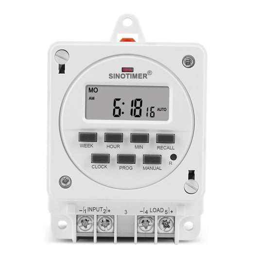 SINOTIMER TM618E -4 12V Smart Digital 7 Days Programmable Timer Switch 16A Controller With Mounting Base - Switch by SINOTIMER | Online Shopping South Africa | PMC Jewellery | Buy Now Pay Later Mobicred