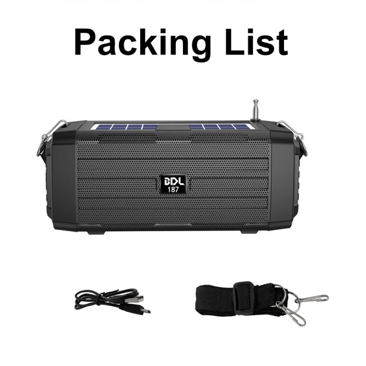 BDL-187 LED Light Solar Wireless Bluetooth Speaker Portable Outdoor Camping FM Radio(Blue) - Radio Player by PMC Jewellery | Online Shopping South Africa | PMC Jewellery | Buy Now Pay Later Mobicred