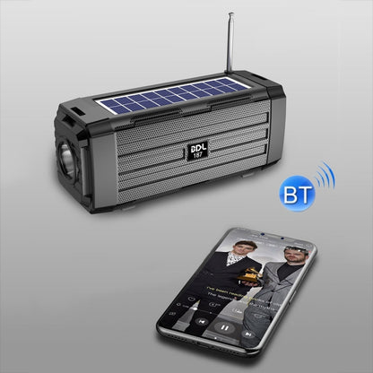 BDL-187 LED Light Solar Wireless Bluetooth Speaker Portable Outdoor Camping FM Radio(Blue) - Radio Player by PMC Jewellery | Online Shopping South Africa | PMC Jewellery | Buy Now Pay Later Mobicred