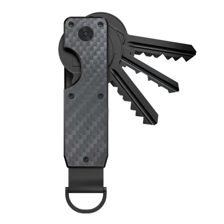 Compact Key Organizer Metal Key Chain Can Hold 2-6 Keys Carbon Fiber - Key Rings by PMC Jewellery | Online Shopping South Africa | PMC Jewellery | Buy Now Pay Later Mobicred