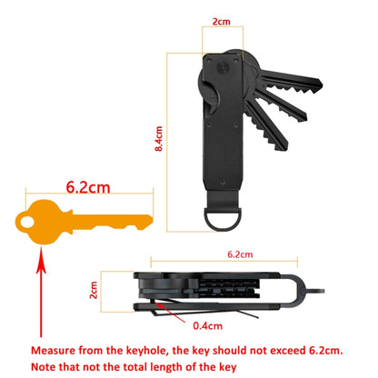 Compact Key Organizer Metal Key Chain Can Hold 2-6 Keys Carbon Fiber - Key Rings by PMC Jewellery | Online Shopping South Africa | PMC Jewellery | Buy Now Pay Later Mobicred