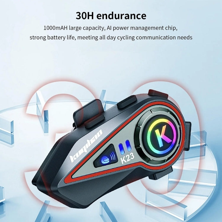 KUQIBAO Motorcycle Helmet Long-Lasting Bluetooth Headset With Light(Hard Microphone) - Car Walkie Talkie by KUQIBAO | Online Shopping South Africa | PMC Jewellery | Buy Now Pay Later Mobicred