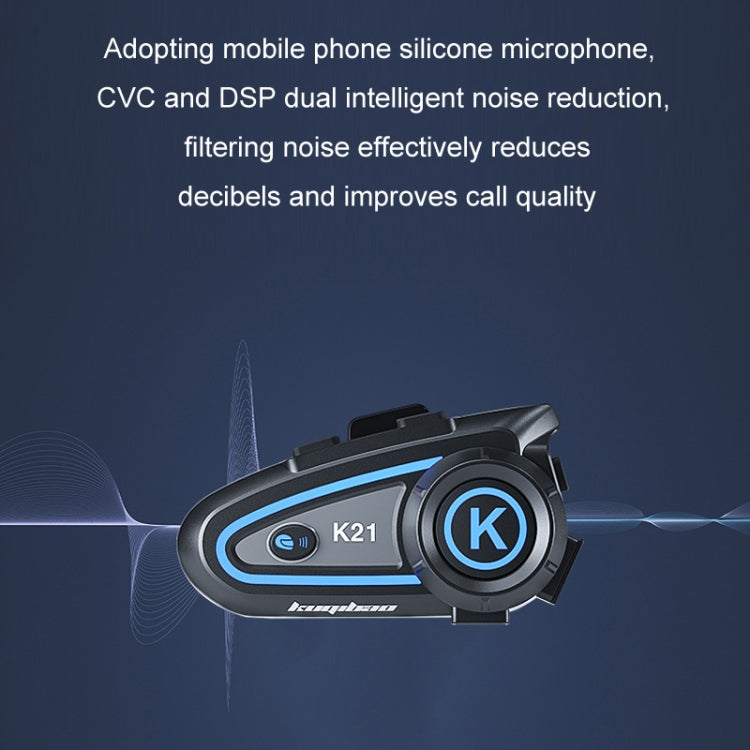 KUQIBAO Motorcycle Helmet Long-lasting Waterproof Bluetooth Headset with Light(Hard Microphone) - Motorcycle Walkie Talkie by KUQIBAO | Online Shopping South Africa | PMC Jewellery | Buy Now Pay Later Mobicred