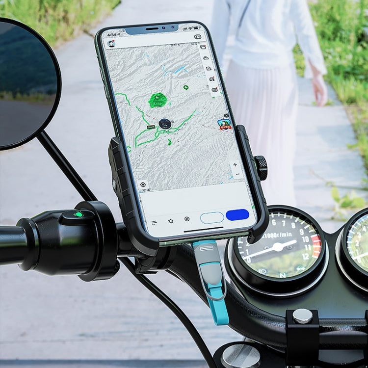 Kewig M8 Motorcycle Navigation Phone Holder Outdoor Riding Charging Bracket(Blue) - Holder by Kewig | Online Shopping South Africa | PMC Jewellery | Buy Now Pay Later Mobicred