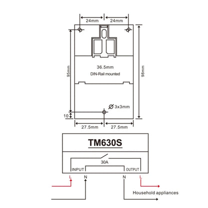 SINOTIMER TM630S-1 110V 30A Timer Switch 1 Second Interval Weekly Programmable Time Relay - Switch by SINOTIMER | Online Shopping South Africa | PMC Jewellery | Buy Now Pay Later Mobicred