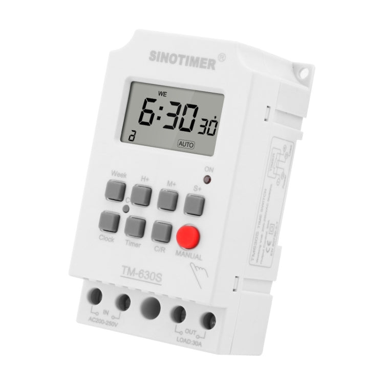 SINOTIMER TM630S-K 85-265V AC 30A Timer Switch 1 Second Interval Weekly Programmable Time Relay - Switch by SINOTIMER | Online Shopping South Africa | PMC Jewellery | Buy Now Pay Later Mobicred