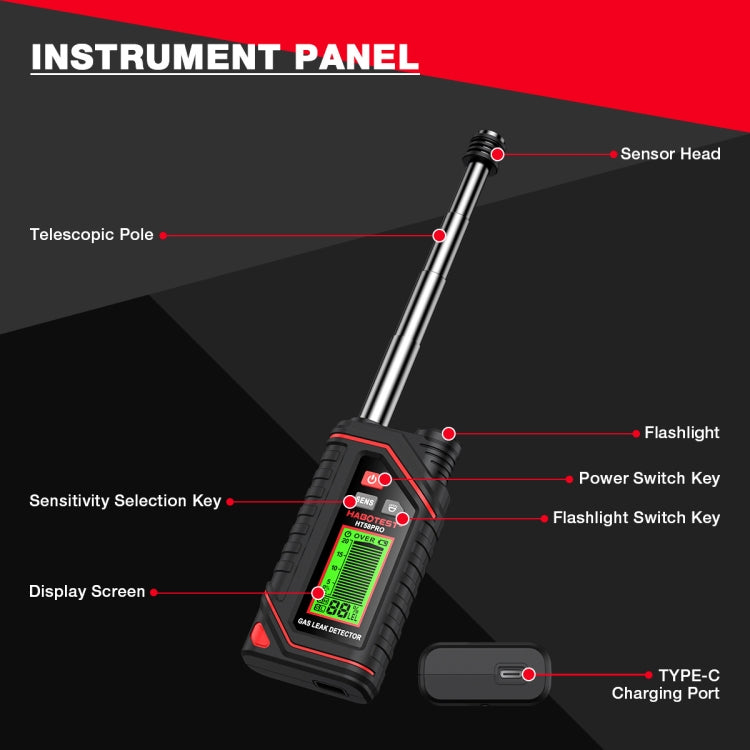 HABOTEST Portable Rechargeable Gas Detector - Gas Monitor by HABOTEST | Online Shopping South Africa | PMC Jewellery | Buy Now Pay Later Mobicred