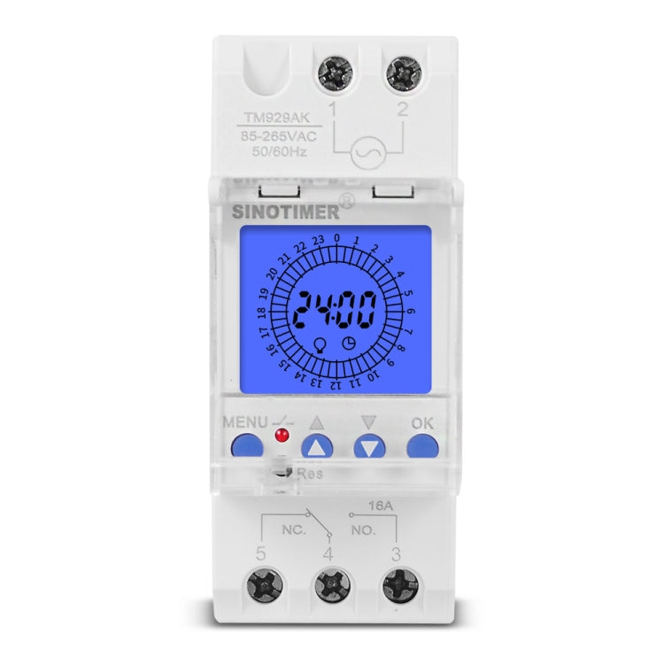 SINOTIMER  TM929AKL 85-265V 16A 24hrs Digital Analogue Din Module Time Switch With Backlight - Switch by SINOTIMER | Online Shopping South Africa | PMC Jewellery | Buy Now Pay Later Mobicred