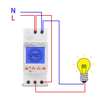 SINOTIMER  TM929BKL 85-265V 30A 24hrs Digital Analogue Din Module Time Switch With Backlight - Switch by SINOTIMER | Online Shopping South Africa | PMC Jewellery | Buy Now Pay Later Mobicred