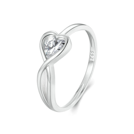 S925 Platinum-plated Infinite Loop Love Ring(No.7) - Rings by PMC Jewellery | Online Shopping South Africa | PMC Jewellery | Buy Now Pay Later Mobicred