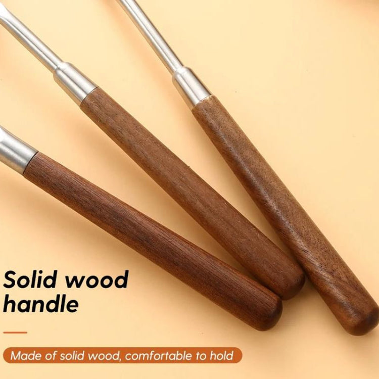 304 Stainless Steel Walnut Handle Cooking Tools Home Restaurant Kitchen Gadgets, Style: Soup Spoon - Cooking Tools by PMC Jewellery | Online Shopping South Africa | PMC Jewellery | Buy Now Pay Later Mobicred