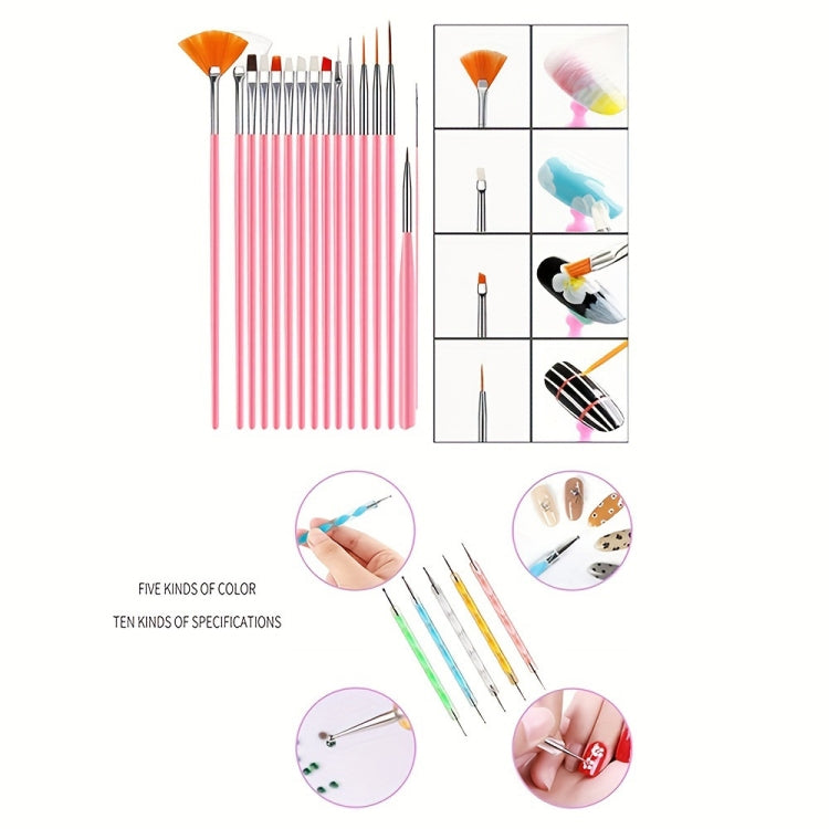 Nail Art Tools Set Nail Painting Pen Dotting Pen Filing Strip Rhinestone Butterfly Sequin Jewelry Set - Nail Art Equipment by PMC Jewellery | Online Shopping South Africa | PMC Jewellery | Buy Now Pay Later Mobicred