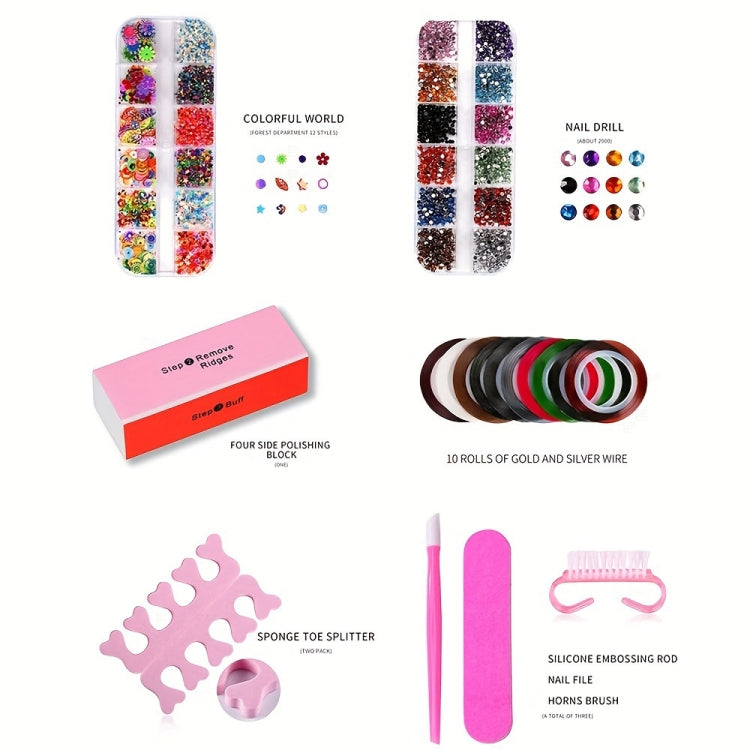 USB Plug-in Seashell Nail Lamp Mini UV Light Therapy Lamp Nail Polishers Stick Diamonds Tool Set(Rose Red) - Nail Art Equipment by PMC Jewellery | Online Shopping South Africa | PMC Jewellery | Buy Now Pay Later Mobicred