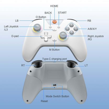 EasySMX X05 Wireless Gamepad Hall RGB Effect Controller For PC / Phone / Switch / Steam Deck(White) - Gamepads by EasySMX | Online Shopping South Africa | PMC Jewellery | Buy Now Pay Later Mobicred