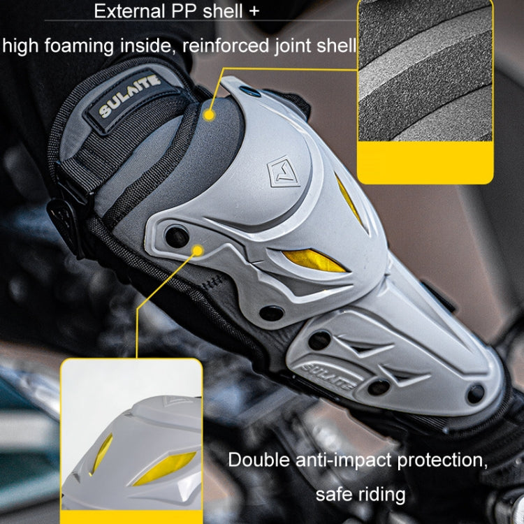 SULAITE Motorcycle Outdoor Riding Breathable Protective Equipment, Color: 2pcs /Set Knee Pads Gray - Protective Gear by SULAITE | Online Shopping South Africa | PMC Jewellery | Buy Now Pay Later Mobicred