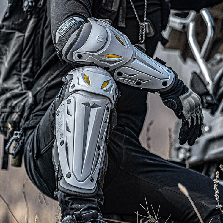 SULAITE Motorcycle Outdoor Riding Breathable Protective Equipment, Color: 4pcs /Set Knee Elbow Pads Gray - Protective Gear by SULAITE | Online Shopping South Africa | PMC Jewellery | Buy Now Pay Later Mobicred