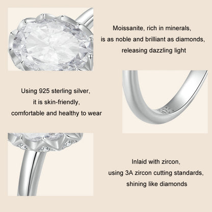 S925 Sterling Silver Plated With White Gold 1 Carat Moissanite Ring(No.7) - Rings by PMC Jewellery | Online Shopping South Africa | PMC Jewellery | Buy Now Pay Later Mobicred