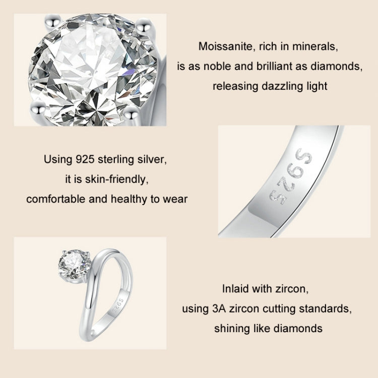 S925 Sterling Silver Platinum Plated 1 Carat Moissanite Engagement Ring(No.7) - Rings by PMC Jewellery | Online Shopping South Africa | PMC Jewellery | Buy Now Pay Later Mobicred