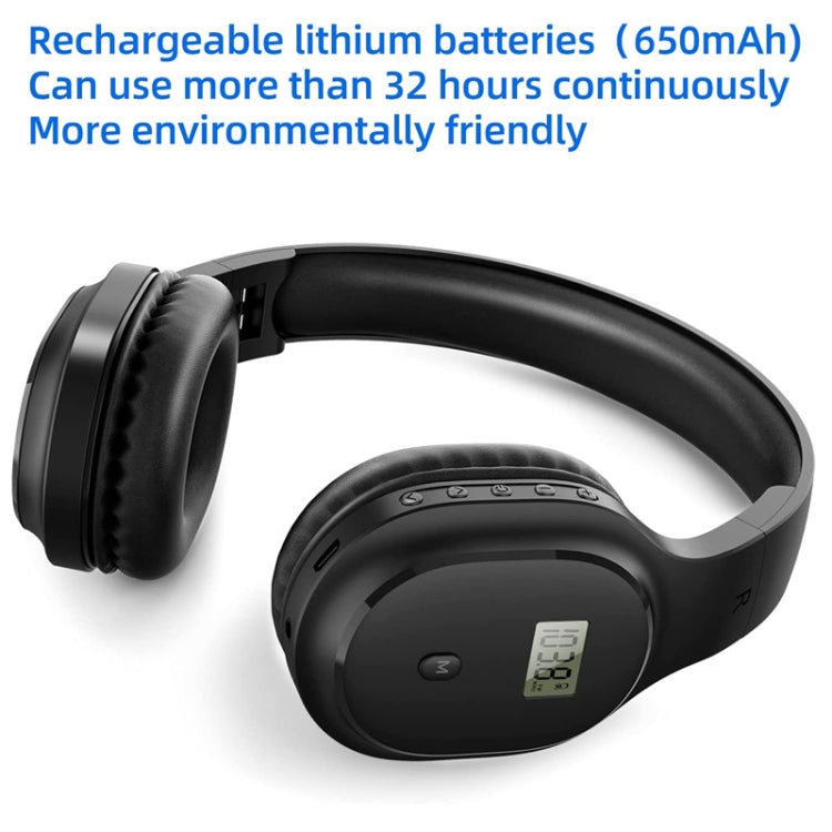 A8 Charging Version Portable Digital Display FM Headphone(Black) - Radio Player by PMC Jewellery | Online Shopping South Africa | PMC Jewellery | Buy Now Pay Later Mobicred