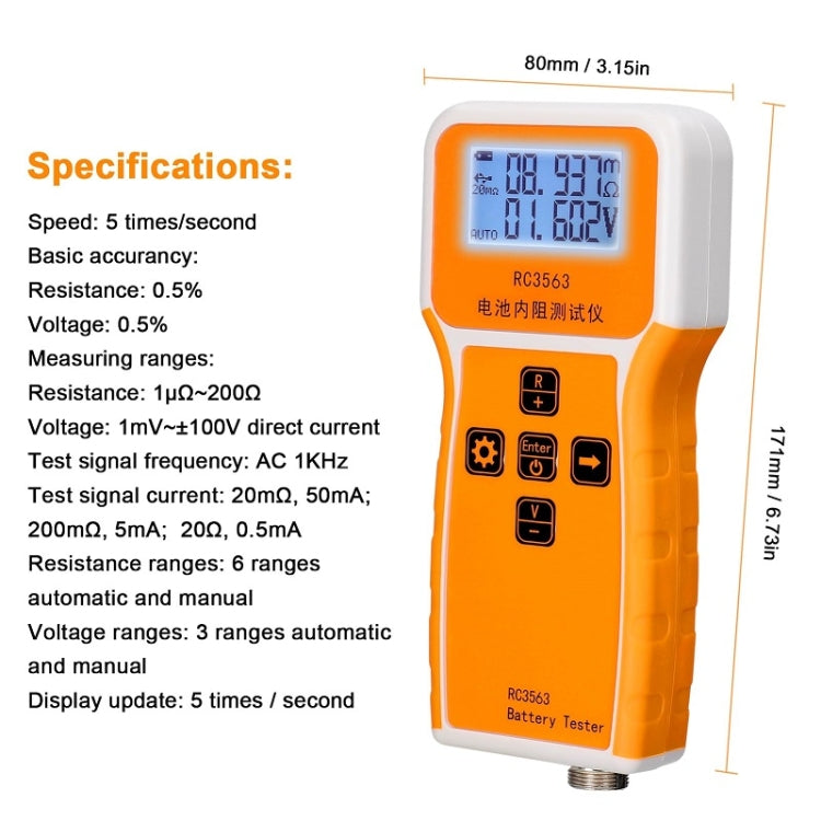 High-Precision Battery Voltage Internal Resistance Tester, Specifications: Host+Probe+Clip+Clamp - Battery & Resistance Tester by PMC Jewellery | Online Shopping South Africa | PMC Jewellery | Buy Now Pay Later Mobicred