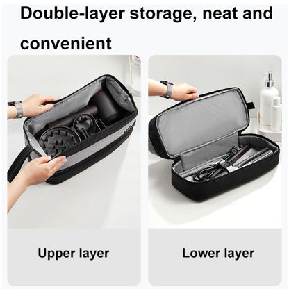 For Dyson Baona BN-DS005 Large-capacity Double-layer Hair Dryer Curling Iron Storage Bag(Black) - For Dyson Accessories by Baona | Online Shopping South Africa | PMC Jewellery | Buy Now Pay Later Mobicred