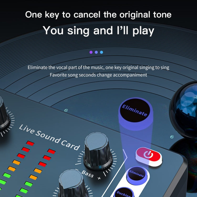 M8 Recording And Singing Live Bluetooth Sound Card Set, Color: Black - Live Sound Effects Processors by PMC Jewellery | Online Shopping South Africa | PMC Jewellery | Buy Now Pay Later Mobicred