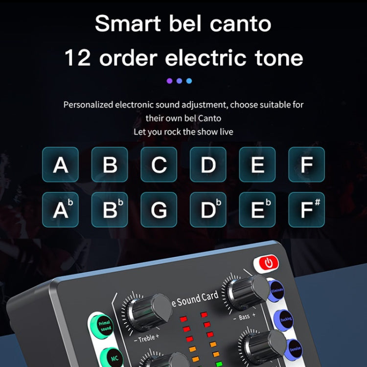 M8 Recording And Singing Live Bluetooth Sound Card Set, Color: Black+Black Cantilever Earphone - Live Sound Effects Processors by PMC Jewellery | Online Shopping South Africa | PMC Jewellery | Buy Now Pay Later Mobicred