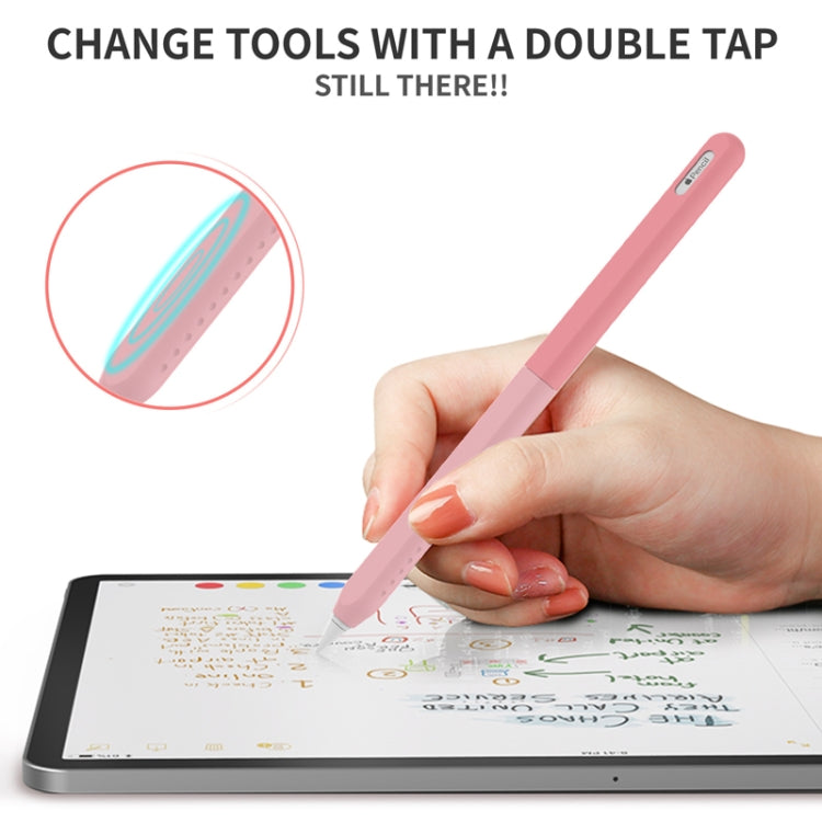 For Apple Pencil 2 AhaStyle PT182 Split Clashing Colors Stylus Protective Case(Blue) - Pencil Accessories by AhaStyle | Online Shopping South Africa | PMC Jewellery | Buy Now Pay Later Mobicred