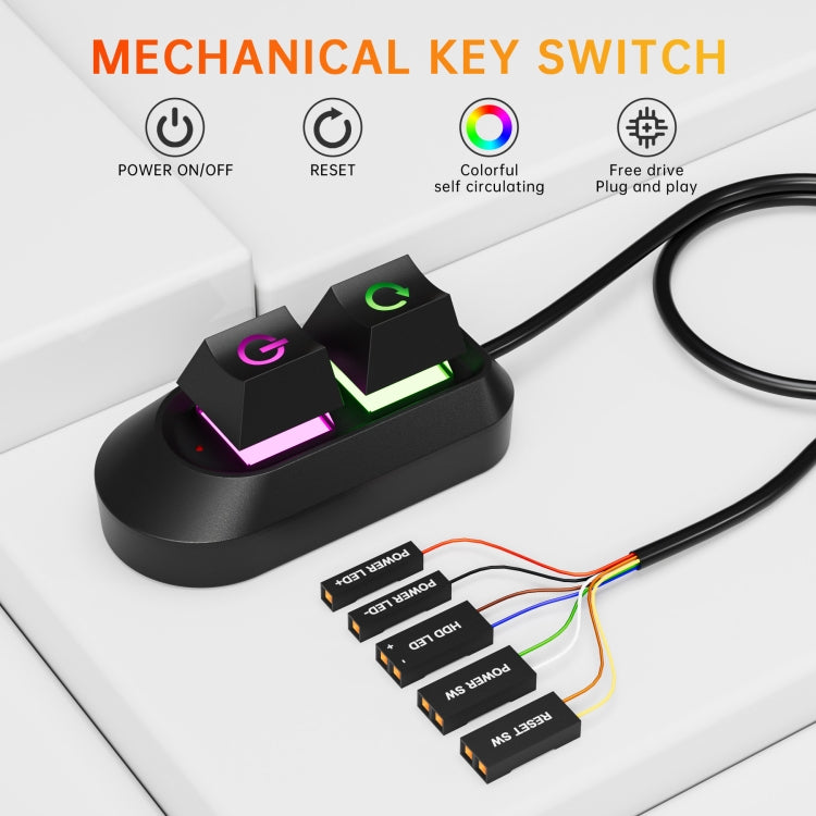 Desktop Computer External Switch Restart Button Computer Power Extension Cable, Color: Rubberized Oil Translucent - PC Power Supplies by PMC Jewellery | Online Shopping South Africa | PMC Jewellery | Buy Now Pay Later Mobicred