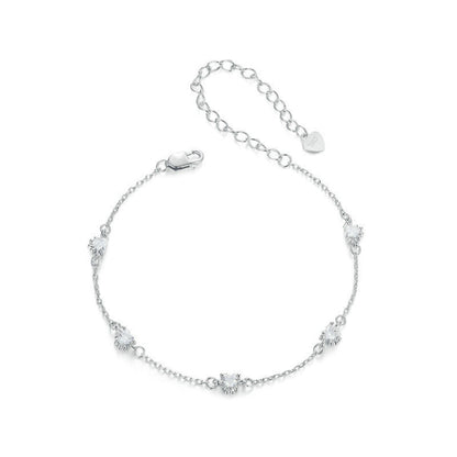 S925 Sterling Silver Platinum Plated Cute Dog Paw Bracelet(SCB271) - Bracelets by PMC Jewellery | Online Shopping South Africa | PMC Jewellery | Buy Now Pay Later Mobicred