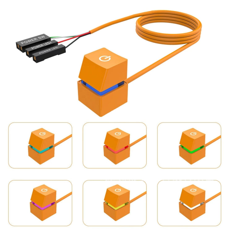 Desktop Computer Mobile Switch Computer Extension Cable Start Button, Color: Orange Case Colorful Light 4m Cable - PC Power Supplies by PMC Jewellery | Online Shopping South Africa | PMC Jewellery | Buy Now Pay Later Mobicred