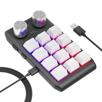 12 Keys Wired With RGB Lights Customized Office Keyboard Shortcut Keys Computer Audio Volume Control(White) - Mini Keyboard by PMC Jewellery | Online Shopping South Africa | PMC Jewellery | Buy Now Pay Later Mobicred