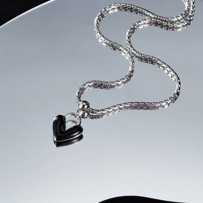 OPK GX2411 Oil Drip Love Alloy Pendant Stainless Steel Necklace - Necklaces & Pendants by OPK | Online Shopping South Africa | PMC Jewellery | Buy Now Pay Later Mobicred