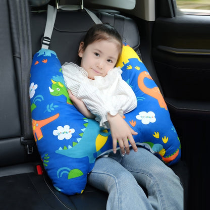 55x66cm Children Car Seat Belt Prevent Neck Strangulation Sleeping Pillow(Blue Dinosaur) - Seat Accessories by PMC Jewellery | Online Shopping South Africa | PMC Jewellery | Buy Now Pay Later Mobicred