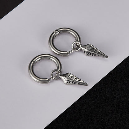 OPK GE933 1pair Personalized Vintage Stainless Steel Earrings - Stud Earrings & Earrings by OPK | Online Shopping South Africa | PMC Jewellery | Buy Now Pay Later Mobicred