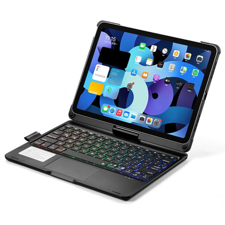 360 Degree Rotation Bluetooth Keyboard Case With Backlight For iPad Air 11 2024 / Air 5 / Air 4 10.9 / Pro 11 2022 2021 2020 2018(Black) - For iPad Air by PMC Jewellery | Online Shopping South Africa | PMC Jewellery | Buy Now Pay Later Mobicred